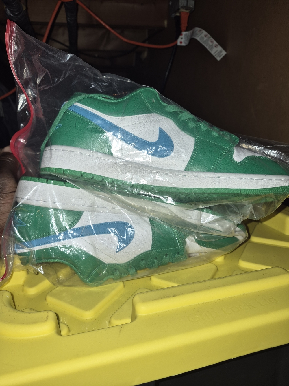 Jordan Low-Top Sneakers in Green, White & Blue